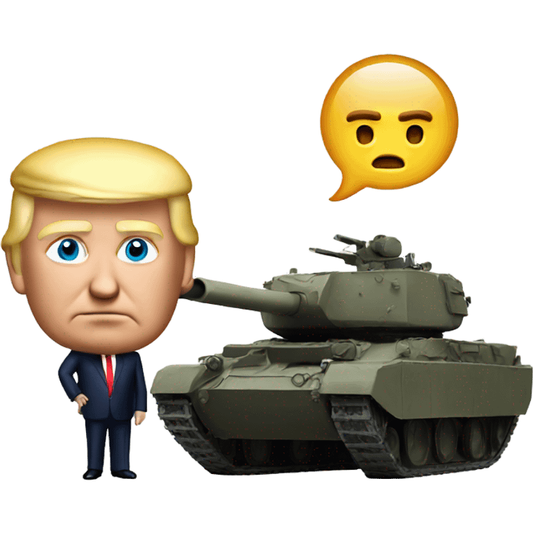 Trump with tank emoji