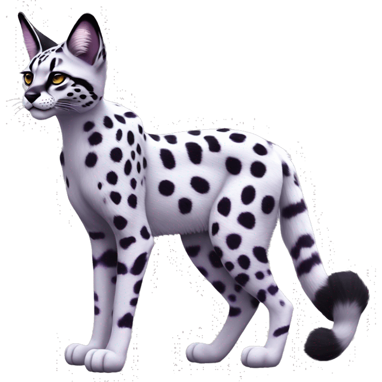 Epic Edgy Colorful Cool Cute Realistic Black White Purple ethereal Serval-Fionbri full body emoji