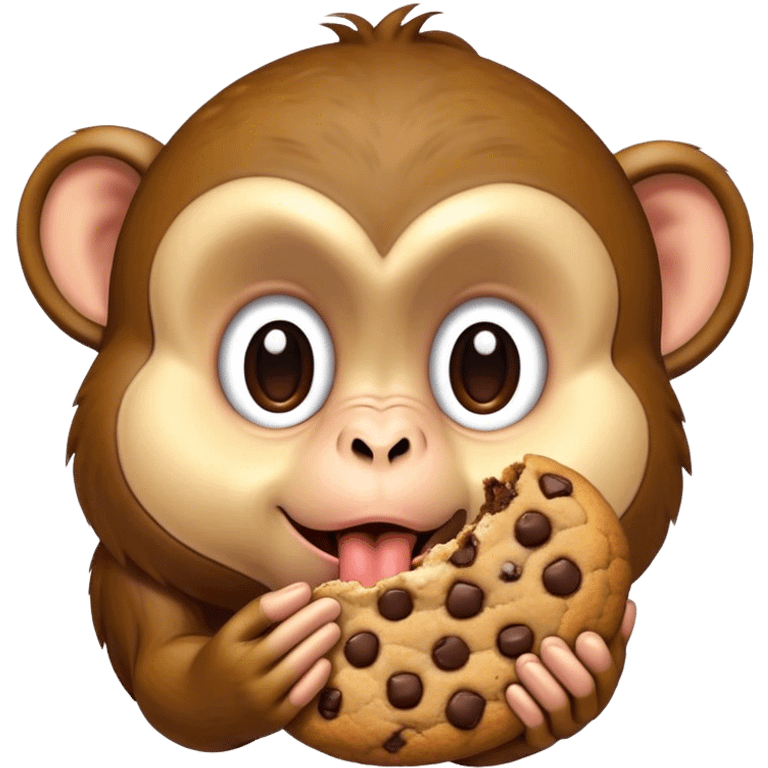 Monkey licking cookie emoji