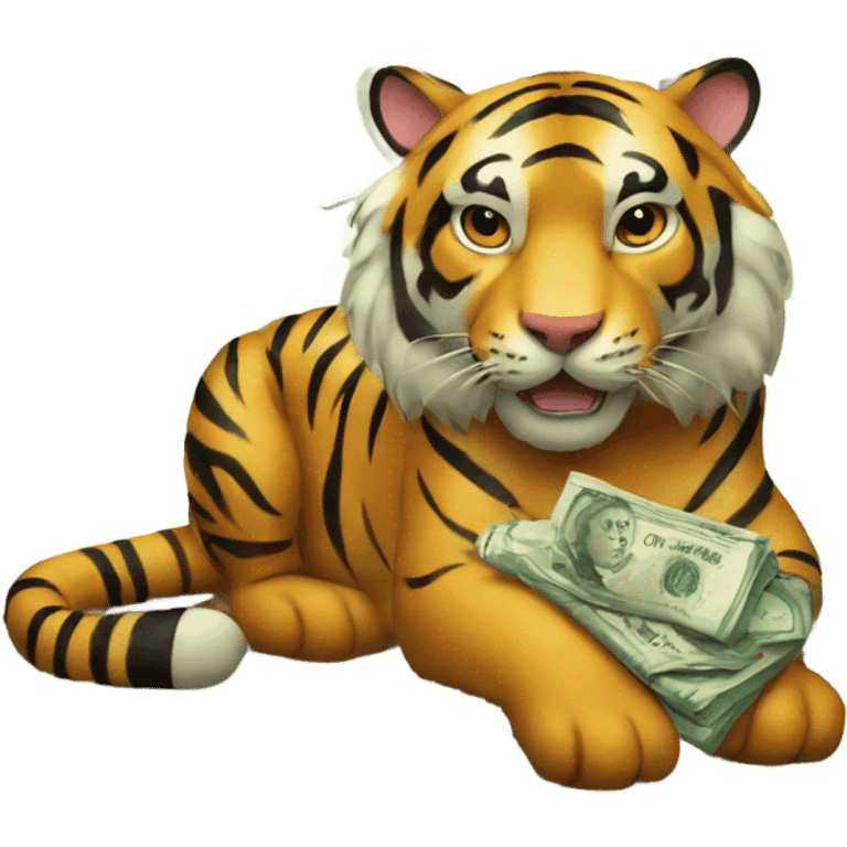 Money with an tiger emoji