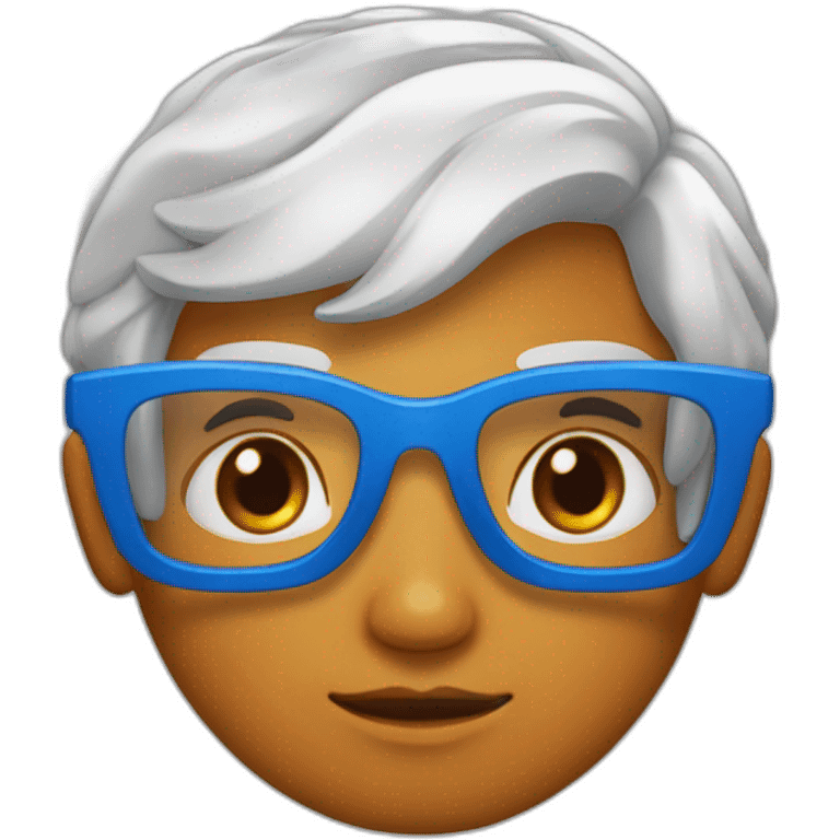 cheveux-orange-yeux-bleus-peaux-blanche lunettes emoji