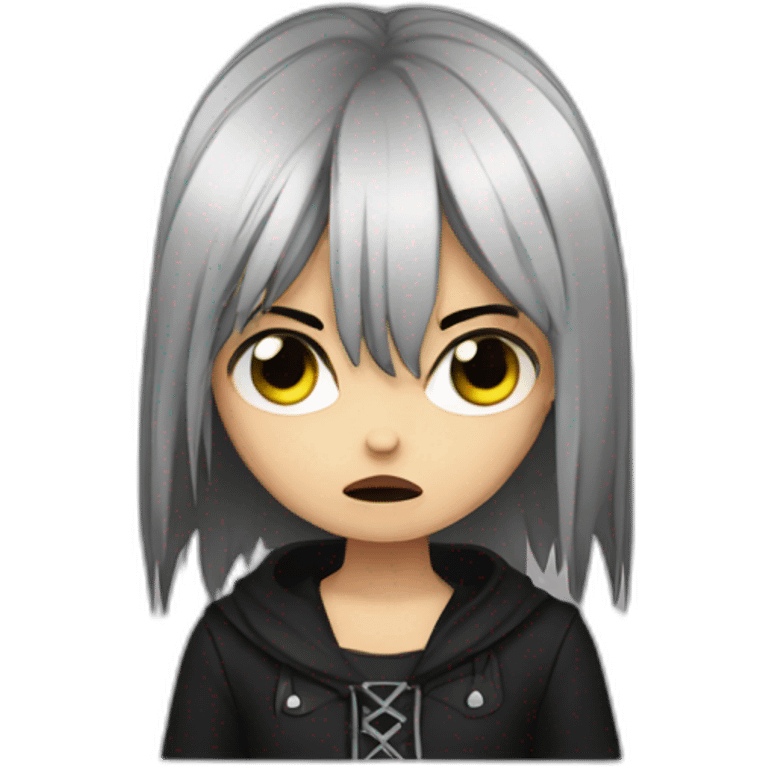 Angry goth girl tears emoji