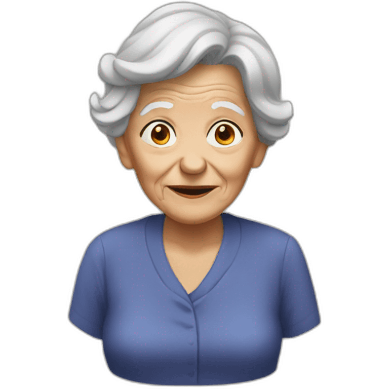 Old lady with dirt on her face emoji