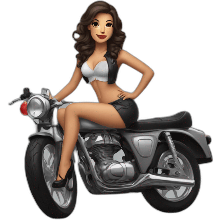 pinup brune moto emoji