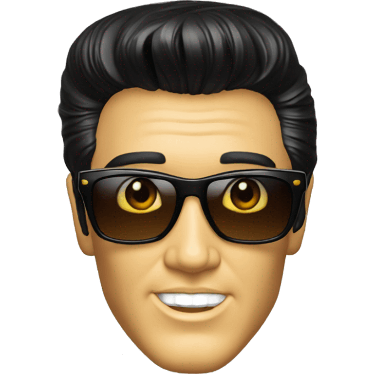 Elvis presley qui tient un vinyl de Elvis presley  emoji