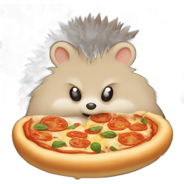 hedgehog eat a vegan pizza emoji