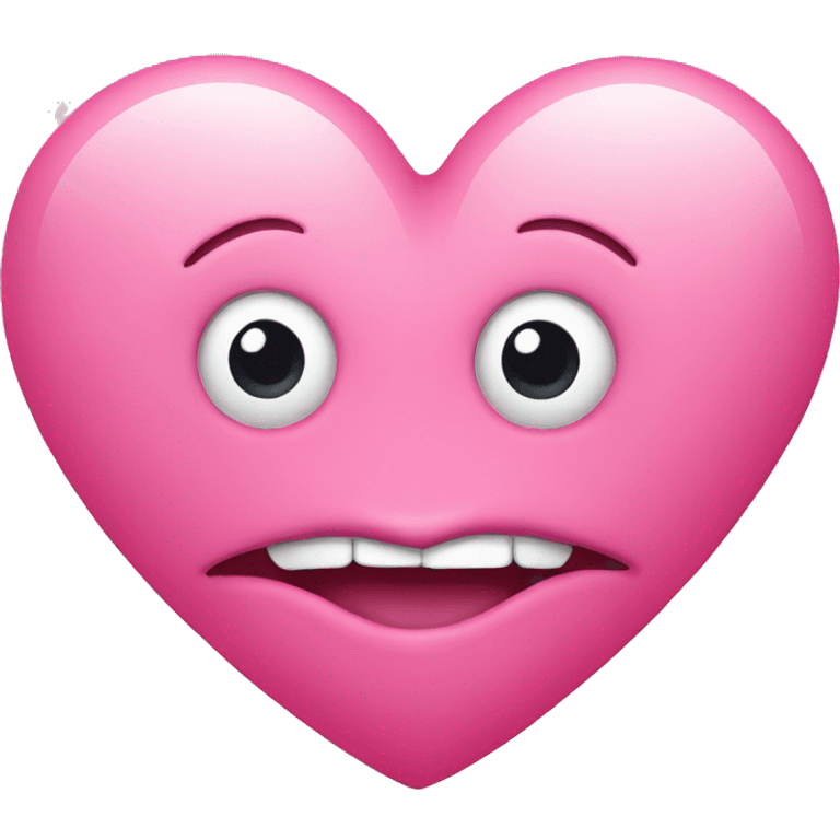 Pink heart with eyes and a mouth emoji