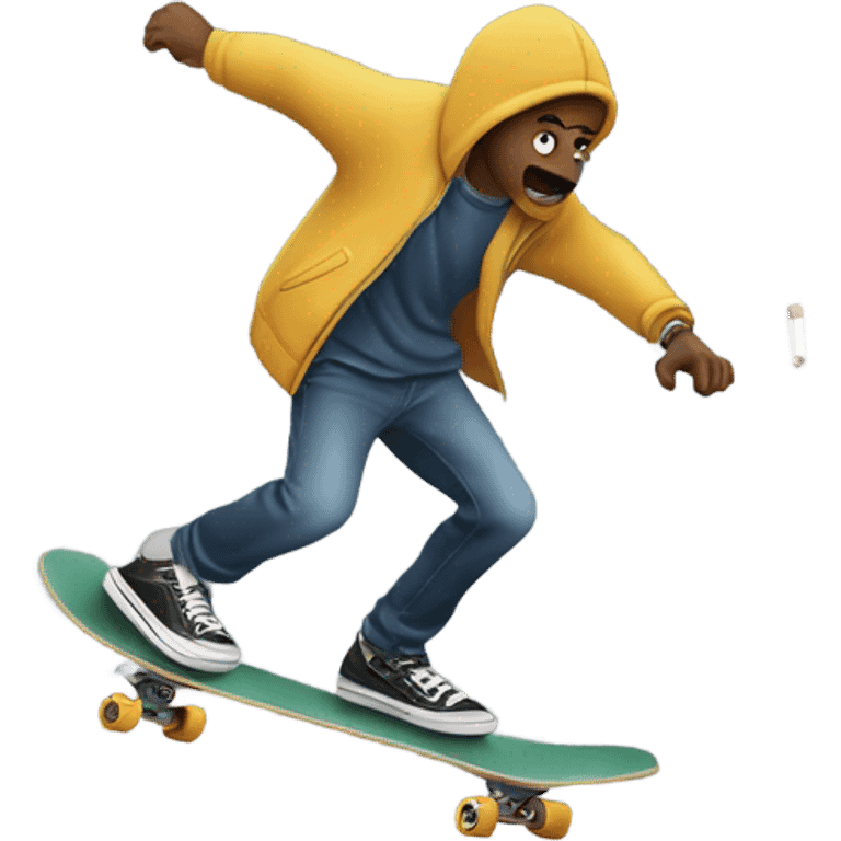 Skateboarding and smoking emoji