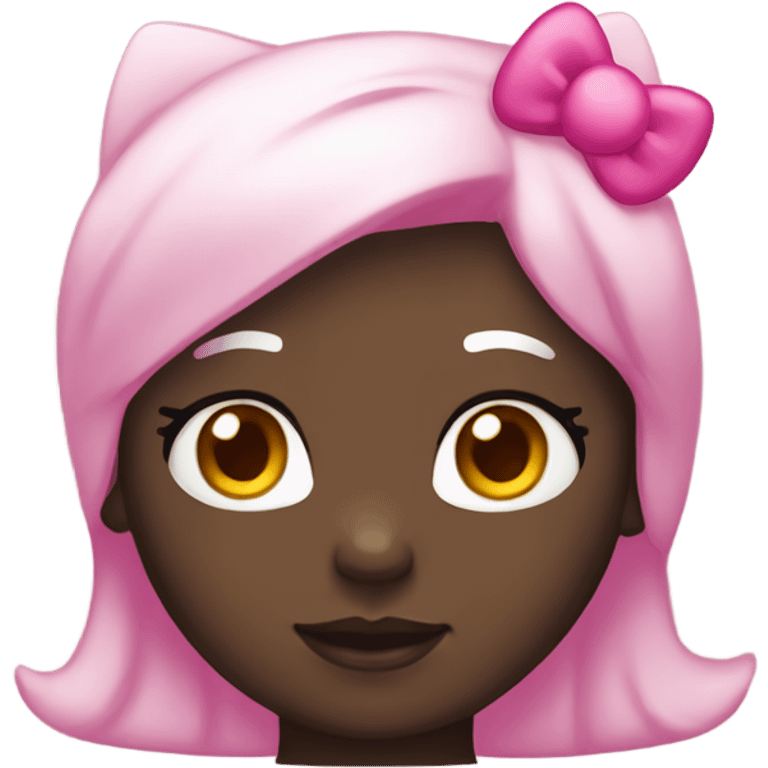 Dark skin hello kitty emoji