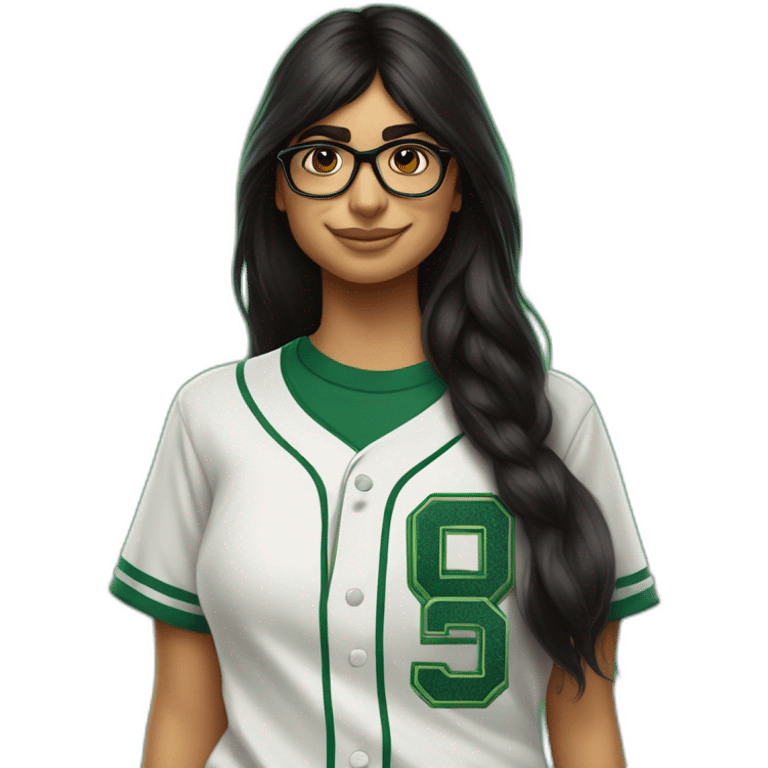 Mia Khalifa slytherin baseball tshirt emoji