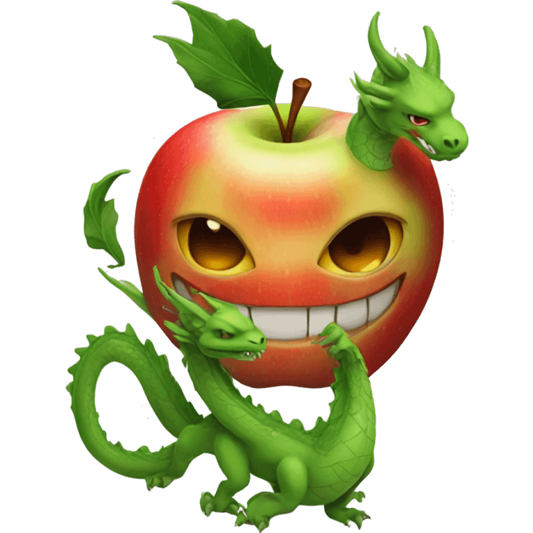 apple with a dragon tattoo emoji