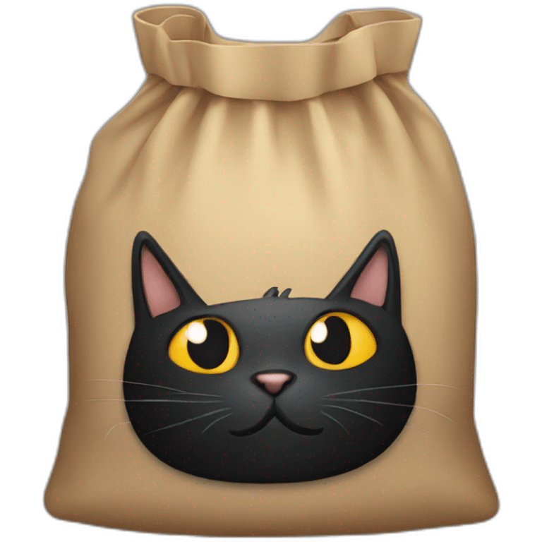 black cat put bag emoji