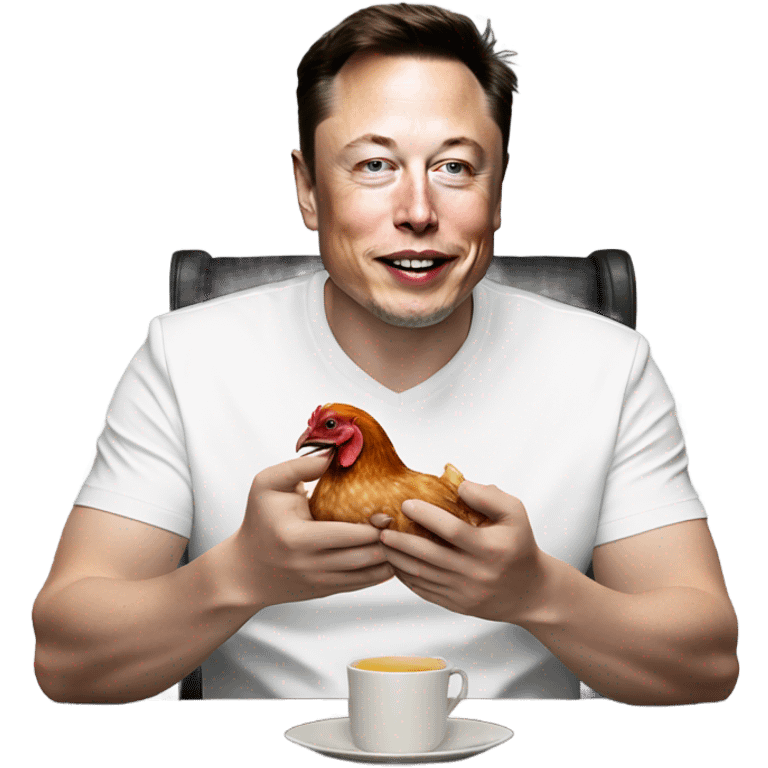 Elon musk eating chicken emoji