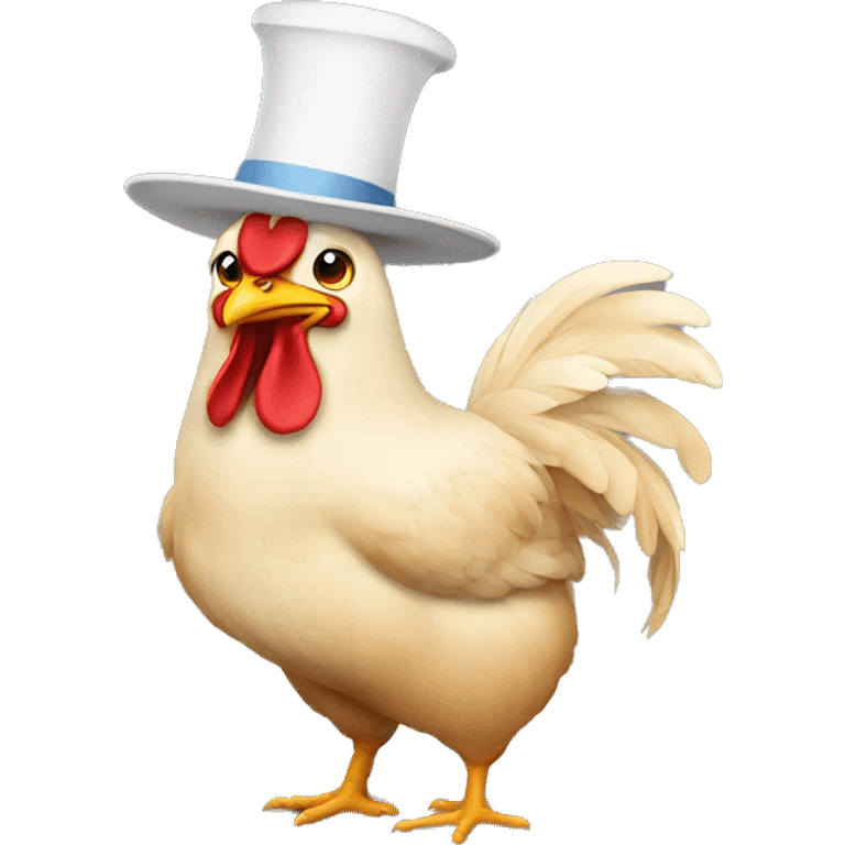 chicken with a hat emoji