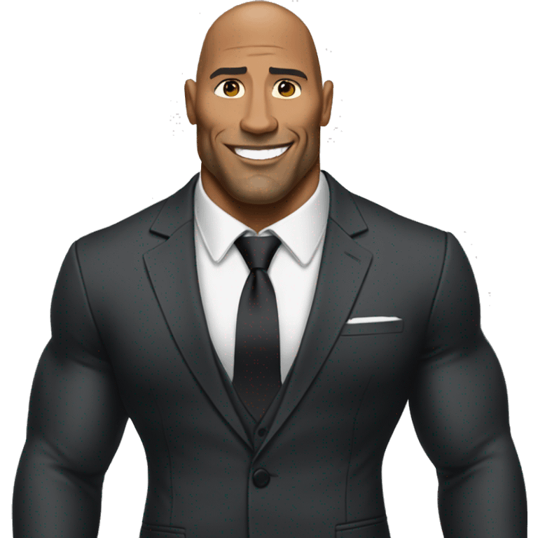 full body the rock in a suit emoji