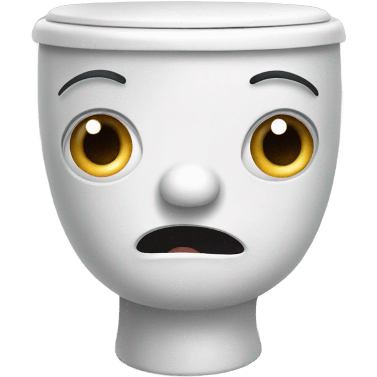 Terrified toilet with hands emoji