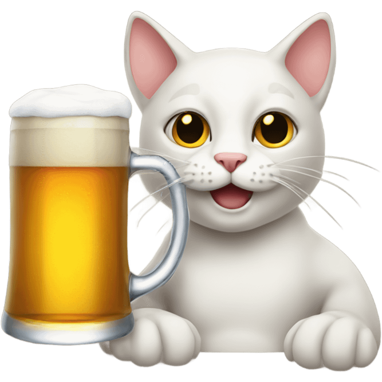 Cat drinking beer emoji