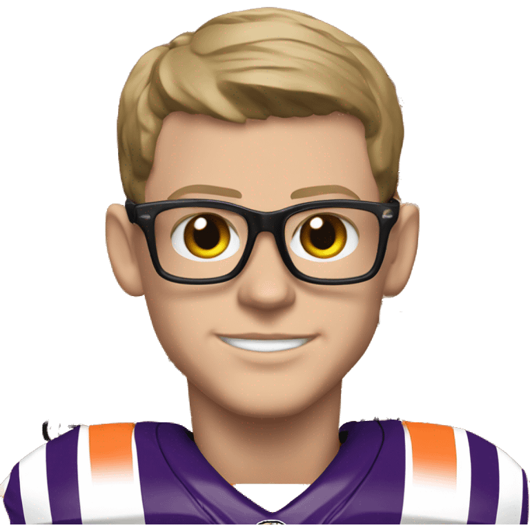 joe burrow as a cincinnati bengal #9 and has cool glasseson  emoji