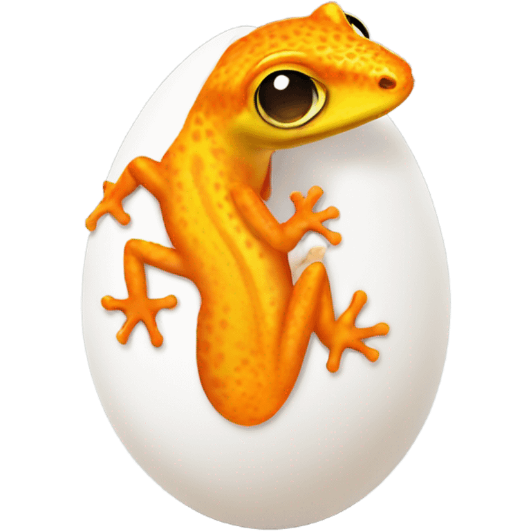 Orange gecko emerges from egg emoji