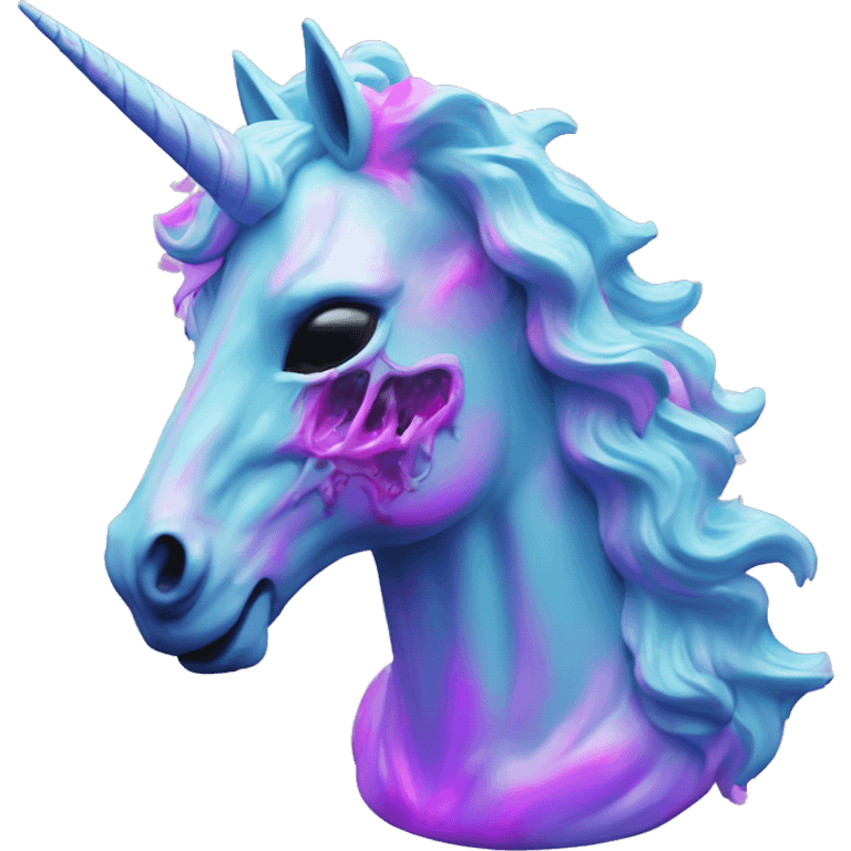 Vaporwave zombie vinyl unicorn holographic  emoji