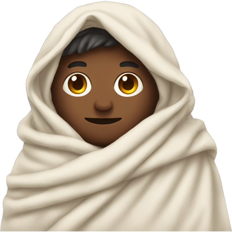 Person wrapped in blanket emoji