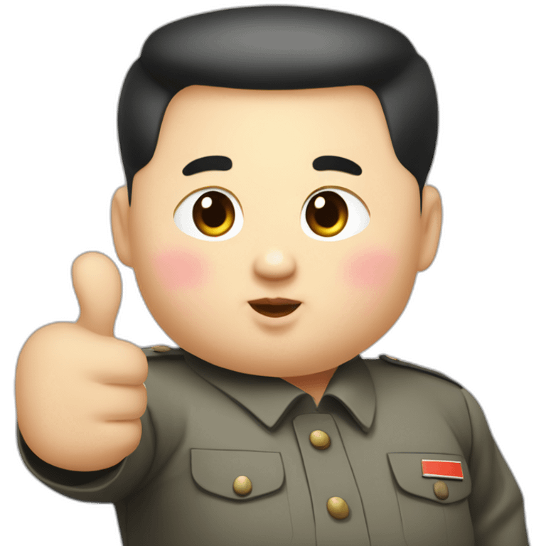 fat and cute Kim jong un giving you a thumbs up emoji