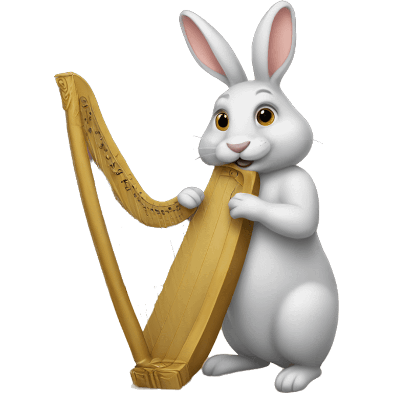 Rabbit playing harp emoji