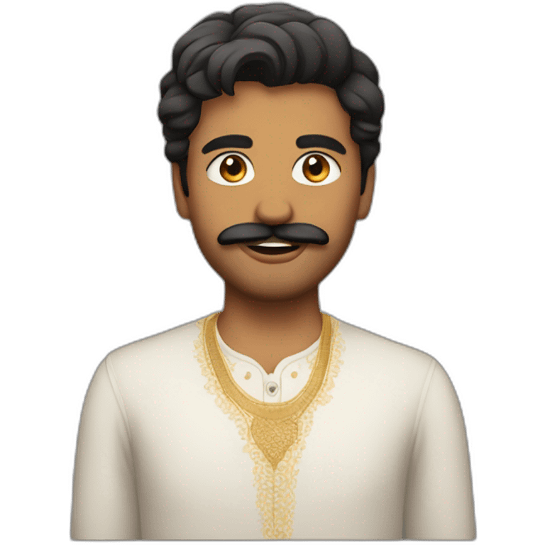 indian young guy with a mustache and beard emoji