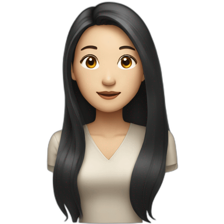 Asian woman with long hair emoji