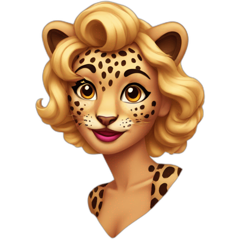 pin up leopard emoji