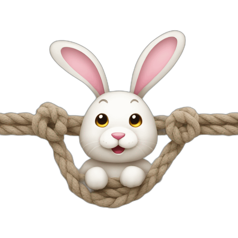 Roped bunny emoji