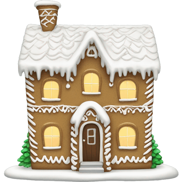 Cosy white gingerbread house  emoji