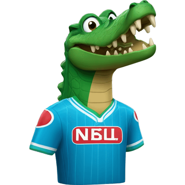 crocodile wearing napoli jersey emoji