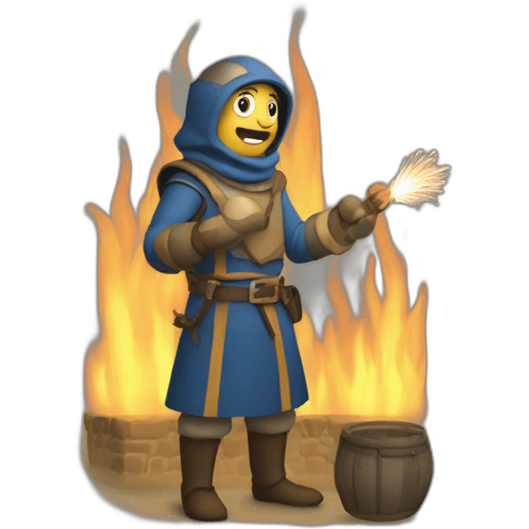 medieval Pyrotechnician seeing some fireworks go off emoji