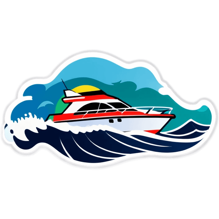 recreational boat in waves emoji