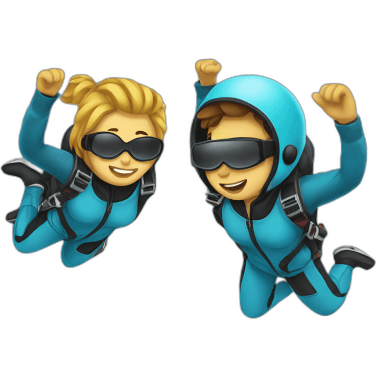 skydiving - couple emoji emoji