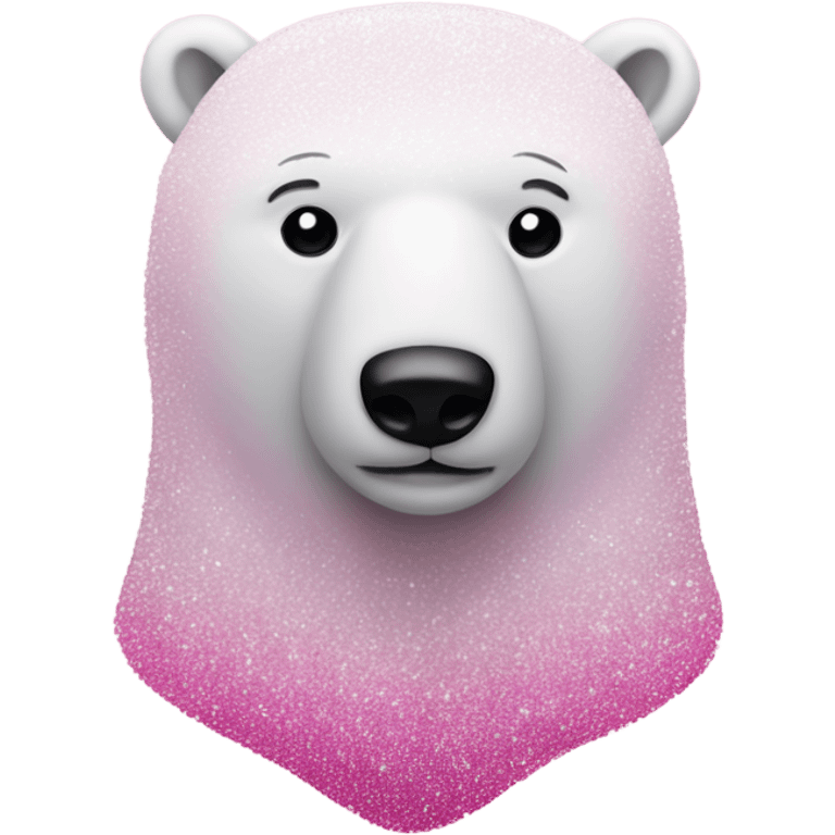 Pink ombre polar bear with glitter and no white emoji