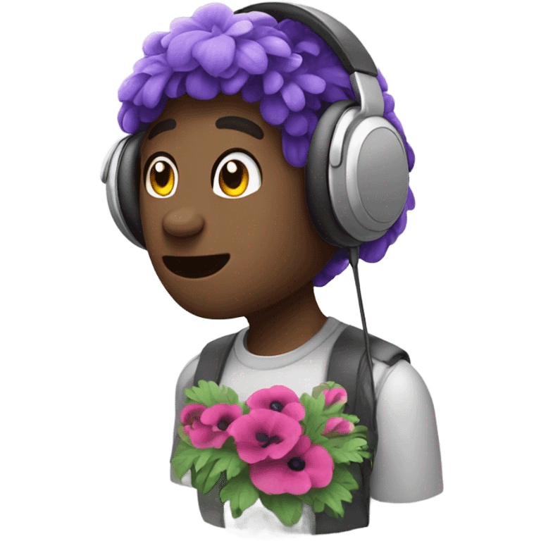 Anemone with headphones emoji