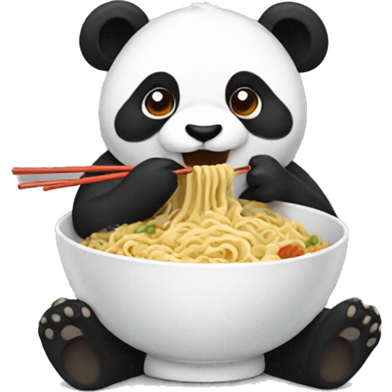 Panda eating noodles emoji