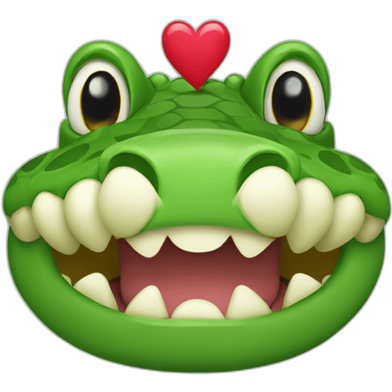 crocodile with hearts instead of eyes emoji