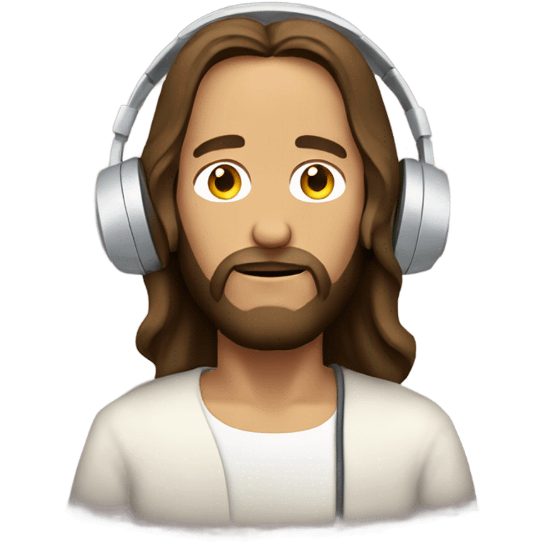 Jesus listening to headphones emoji