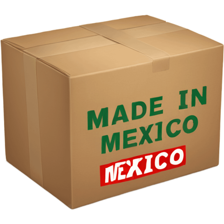 a box with "made in mexico" text emoji