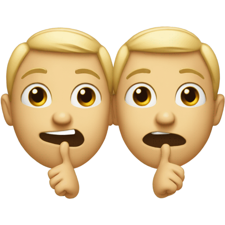 A emoji with cute eyes and two hands pointing at each other emoji