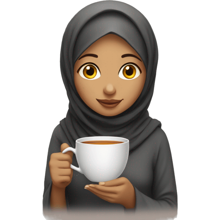 Arabic girl with cup of tea emoji