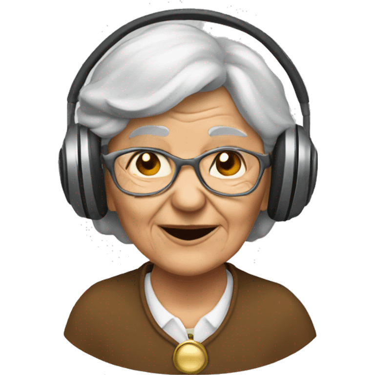 Old woman with a bells with headphone emoji