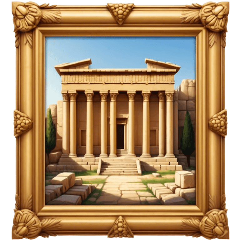 Baalbek temple – Cinematic Realistic Baalbek Temple, depicted as an ancient Roman temple complex with towering columns and intricately carved stone details, bathed in golden sunlight and dramatic shadows that evoke timeless historical grandeur. emoji