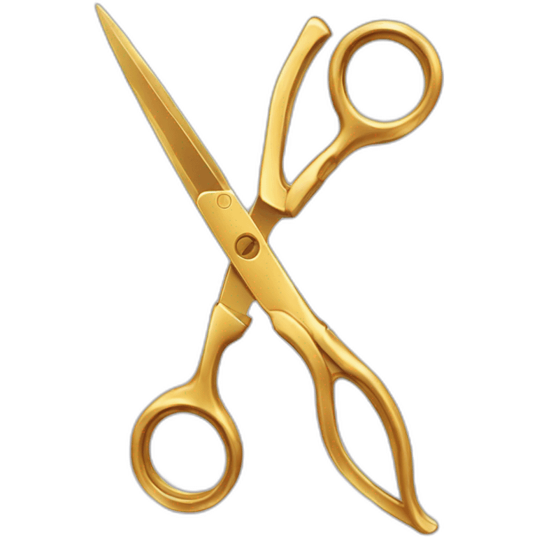 A golden hairdressing scissors emoji