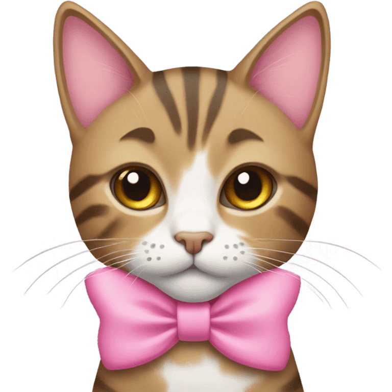 Tabby cat with pink bow emoji