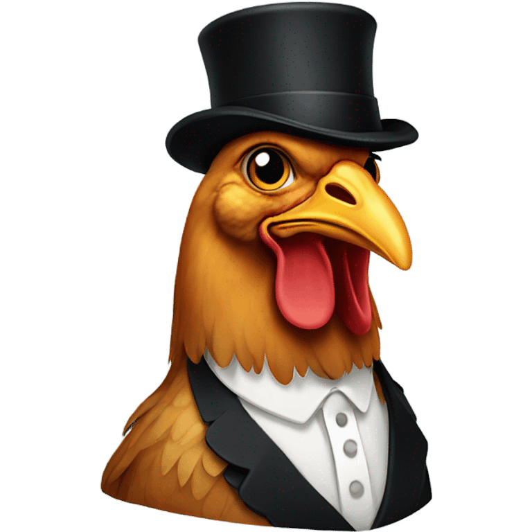 Alton Brown’s chicken in bowler hat emoji