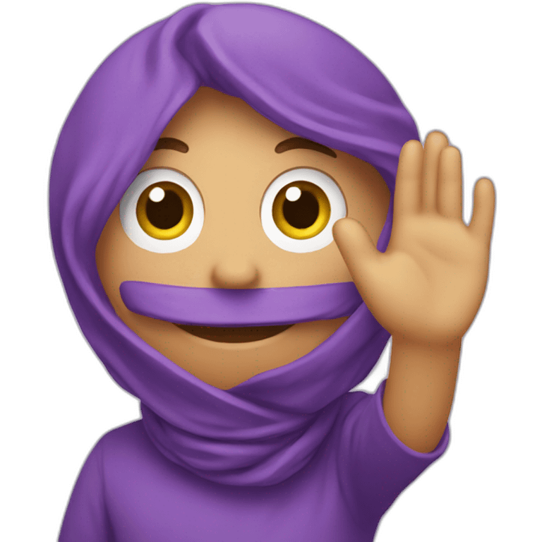 waving purple peepo emoji